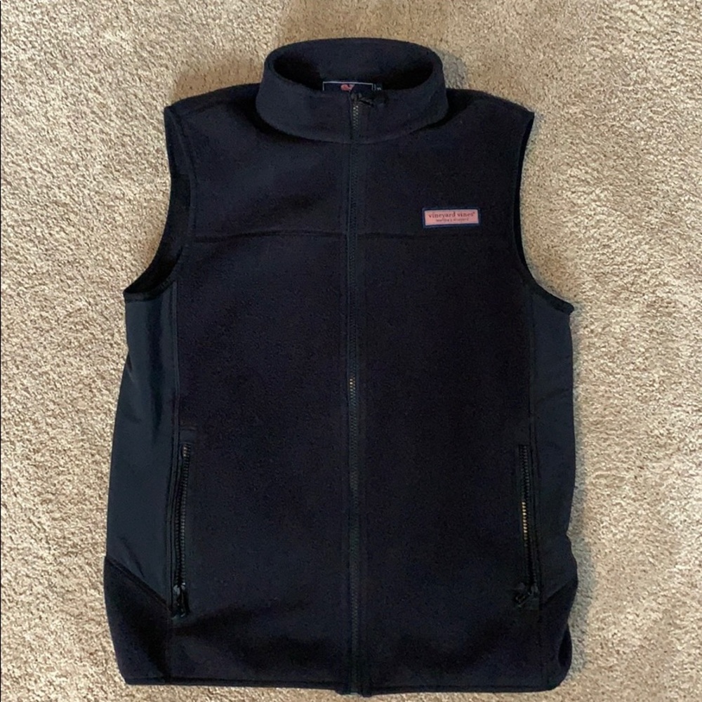 Black Vineyard Vines Fleece Vest